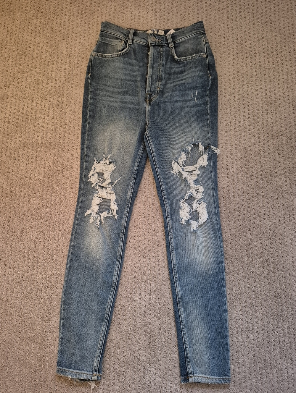 We The Free By Free People NWT Skinny High Waist Tight Ripped Distressed Jeans